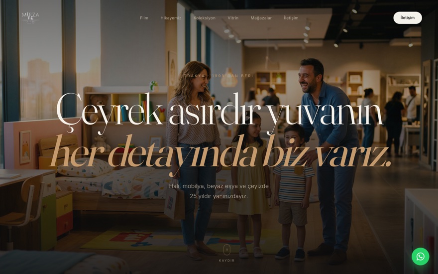 Mirza AVM alışveriş merkezi sitesinin ana sayfası